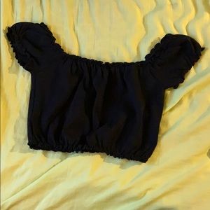Forever 21 black off the shoulder crop top